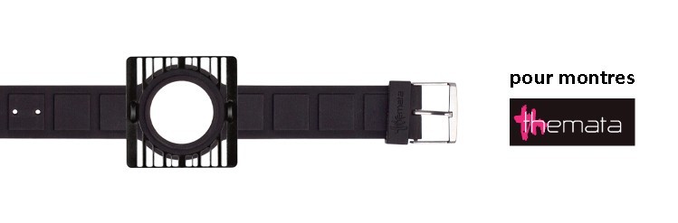 Bracelet pour montres Themata, thème O'plus couleur Noir