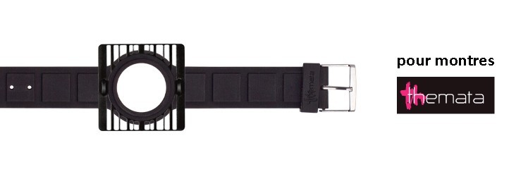 Bracelet pour montres Themata, thème O'plus couleur Noir Bracelet pour montres Themata, thème O'plus couleur Noir