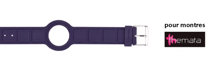 Bracelet pour montres Themata, Slim couleur Bleu Ink thème Square