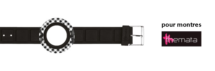 Bracelet pour montres Themata, motif imprimé Vichy Bracelet pour montres Themata, motif imprimé Vichy