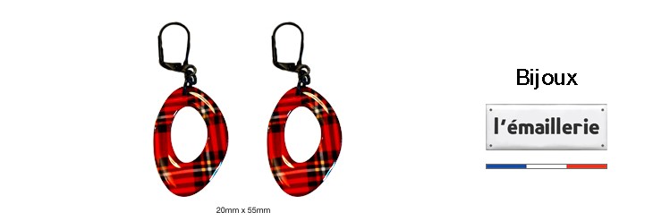 Bijoux Boucles d'oreilles MODI thème imprimé Écossais - Accessoires Themata