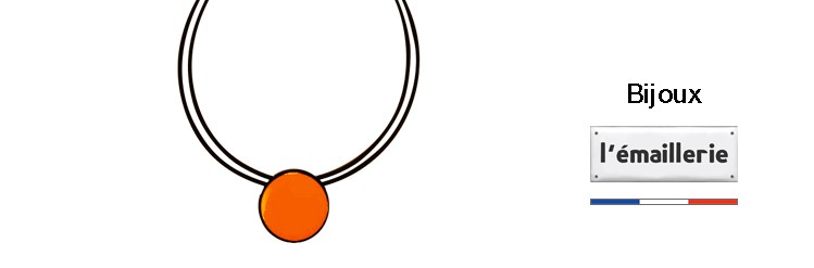 Bijoux Collier COCO pendentif émail couleur Orange Vif Accessoires Themata