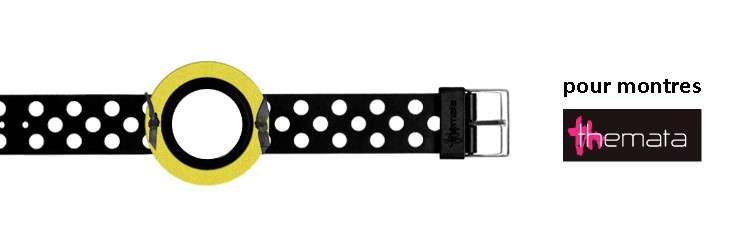 Bracelet pour montres Themata, O'plus Dot couleur Noir - Anis