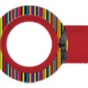 Bracelet interchangeable pour montres Themata, couleur Rouge motif imprimé Bayadère multicolore
