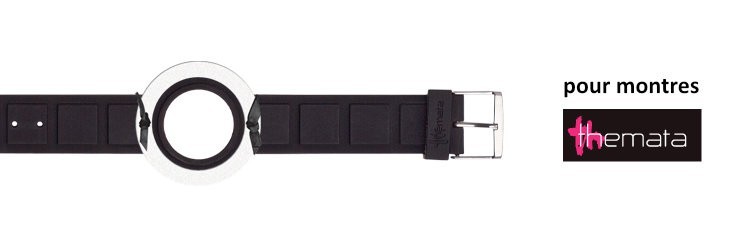 Bracelet pour montres Themata, O'plus couleur Noir - Blanc